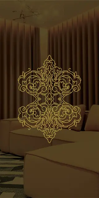 Etched stainless steel design No. 437, gold preview