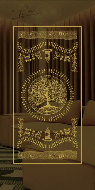 Etched stainless steel design No. 443, gold preview