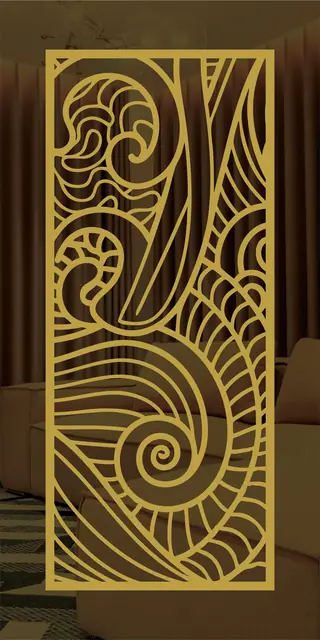 Etched stainless steel design No. 476, gold preview