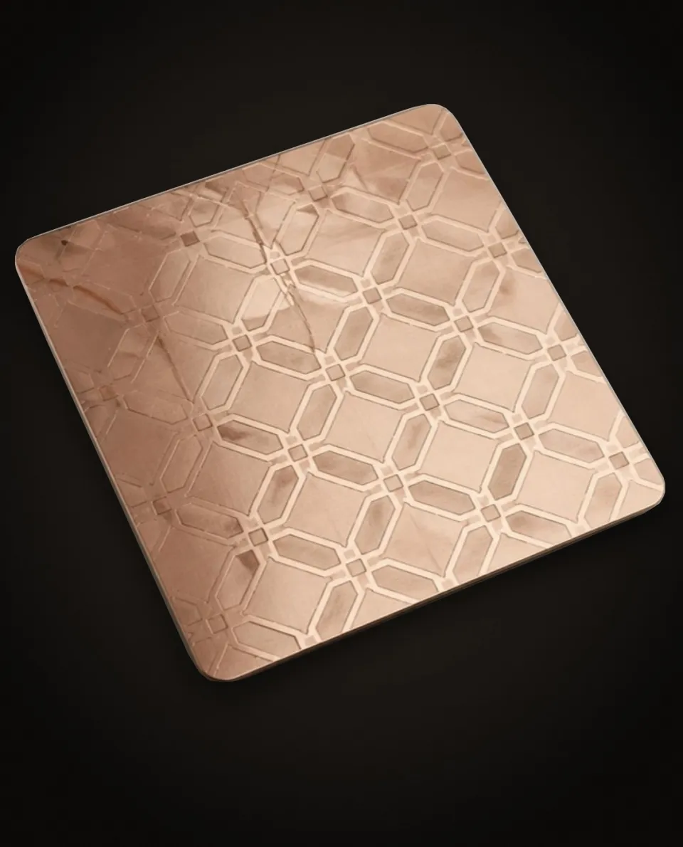 Rose Gold Etched stainless steel sheet